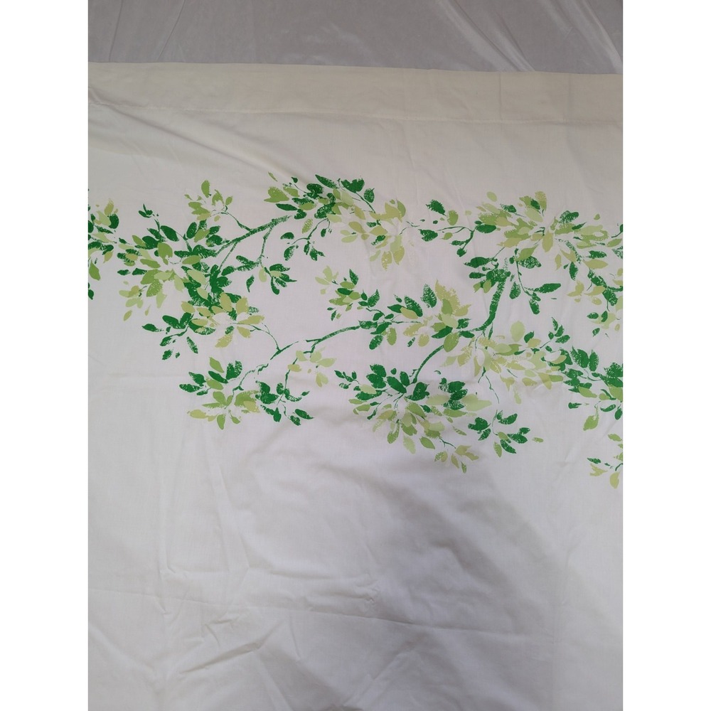 Vtg 1970's Burlington Home Botanical Leaves Top Sheet Full Size No Iron Percale